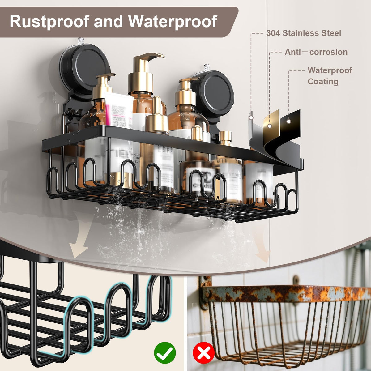 Drains quickly to prevent soap scum and mold buildup