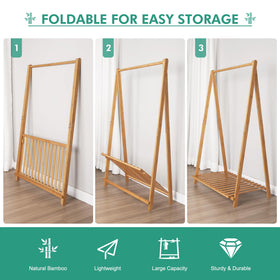 Jotsport lightweight bamboo rack easy to move around the home.