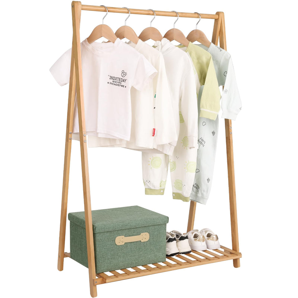 Jotsport small clothes rack designed for dress-up, easy reach for kids.
