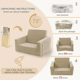 Jouha toddler chair folded compact storage between uses.