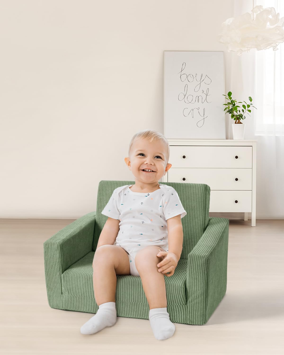 Jouha toddler couch soft foam core provides stable seating for stories.