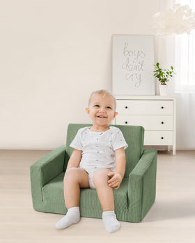 Jouha toddler couch soft foam core provides stable seating for stories.
