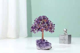 Jovivi amethyst cluster base detail showcases sparkling crystals for elegant desk decoration