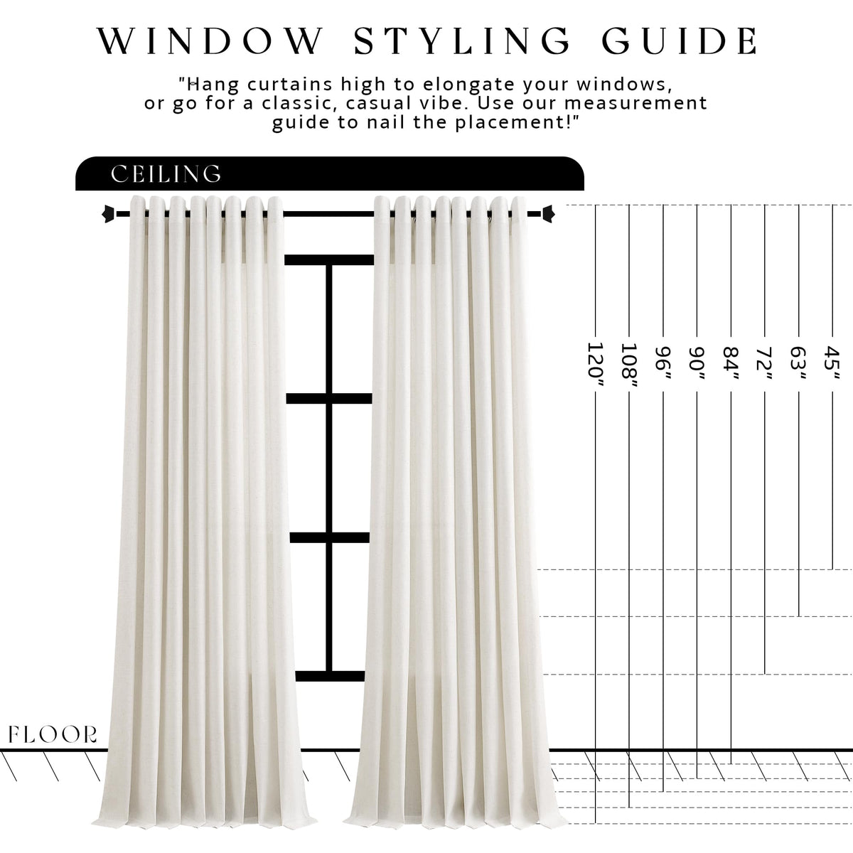 Jowels floor-length curtain drape adds subtle elegance to living spaces