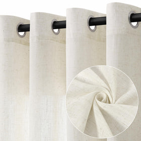 Jowels natural cream curtains in living room setup showing soft light filtering for a cozy ambience