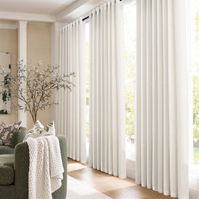 Jowels natural cream linen curtains light-filtering view brightens living spaces.