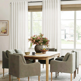 Jowels linen curtains with back tab pocket offer versatile mounting options.