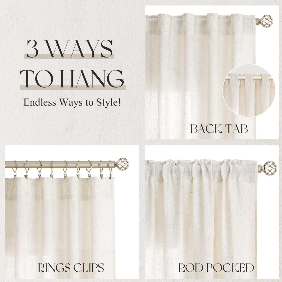 Jowels 84-inch panels offer generous coverage for tall windows.
