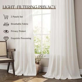 Jowels linen curtains suit modern, rustic, and coastal styles beautifully.