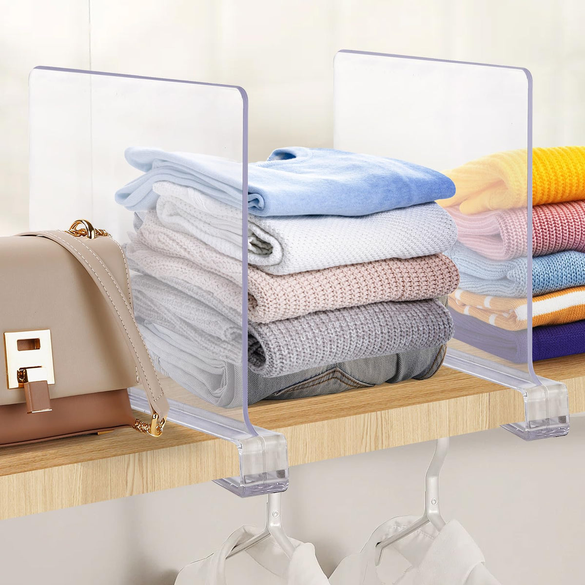 JOY DECOR 8-pack with grip pads prevents movement and shelf scuffs.