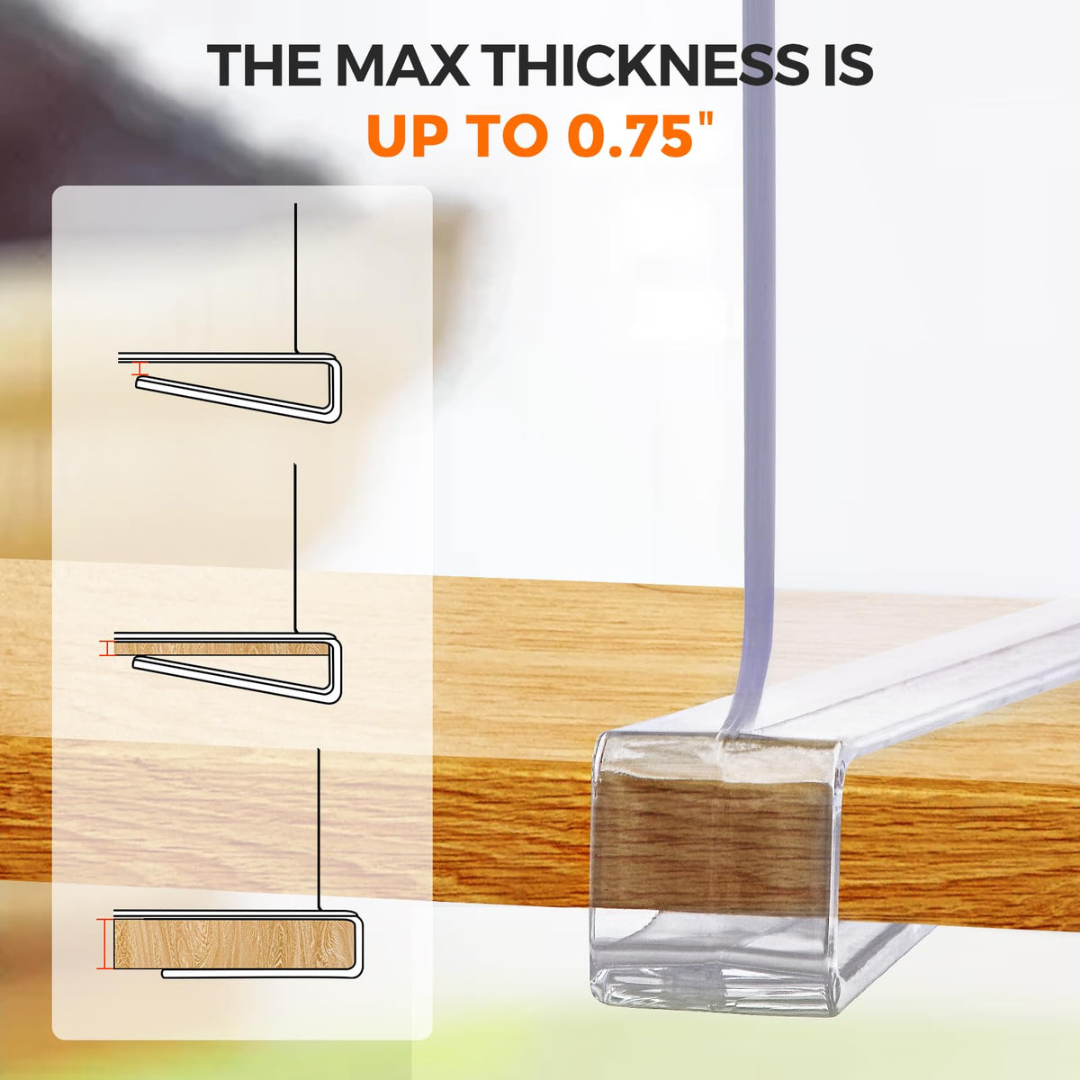 JOY DECOR 8-pack shelf dividers on wooden shelf creating neat storage zones.