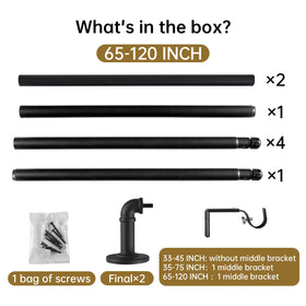 JoyUltra black curtain rod in an indoor/outdoor use scenario near a window