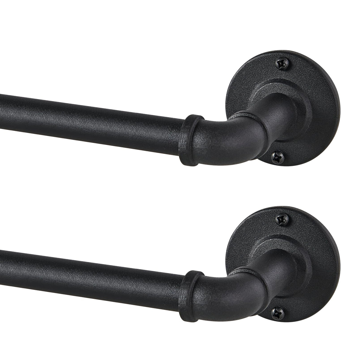 JoyUltra 2-pack curtain rods in assembly view, showcasing sturdy construction for heavy drapes