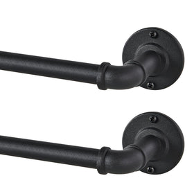 JoyUltra 2-pack curtain rods in assembly view, showcasing sturdy construction for heavy drapes