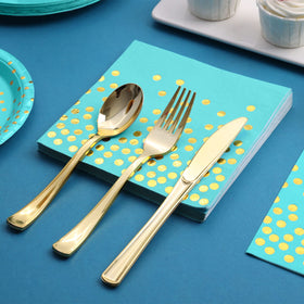 Joy Akkess teal paper cups 9oz mess-free drinks for guests