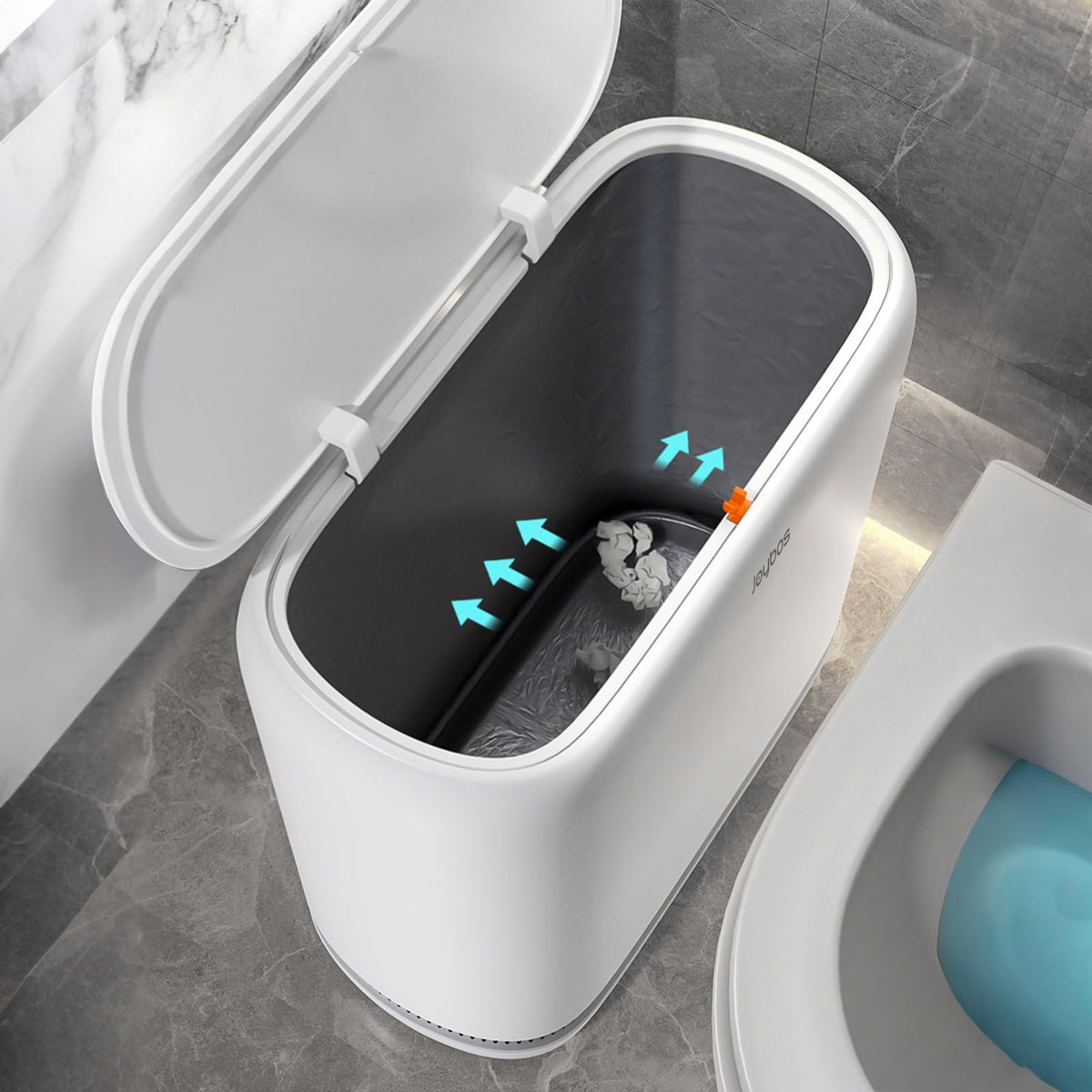 JOYBOS adsorption push lid trash can mounted on wall for space saving