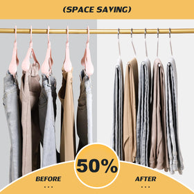 JOYBOS durable metal hanger supports heavy pants without sagging.
