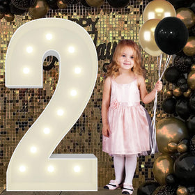JoyBox Design 4ft marquee number front view for bold party signage
