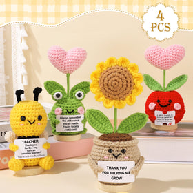 JoycuFF crochet sunflower figure symbolizing gratitude, bright decor for any room