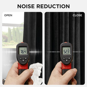 Joydeco back tab option enables versatile, hidden mounting and smooth drape.