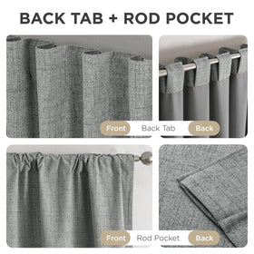 Joydeco back-tabs offer a modern alternative to traditional rod pockets.