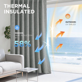 Joydeco curtains with back tabs hanging option for a modern look
