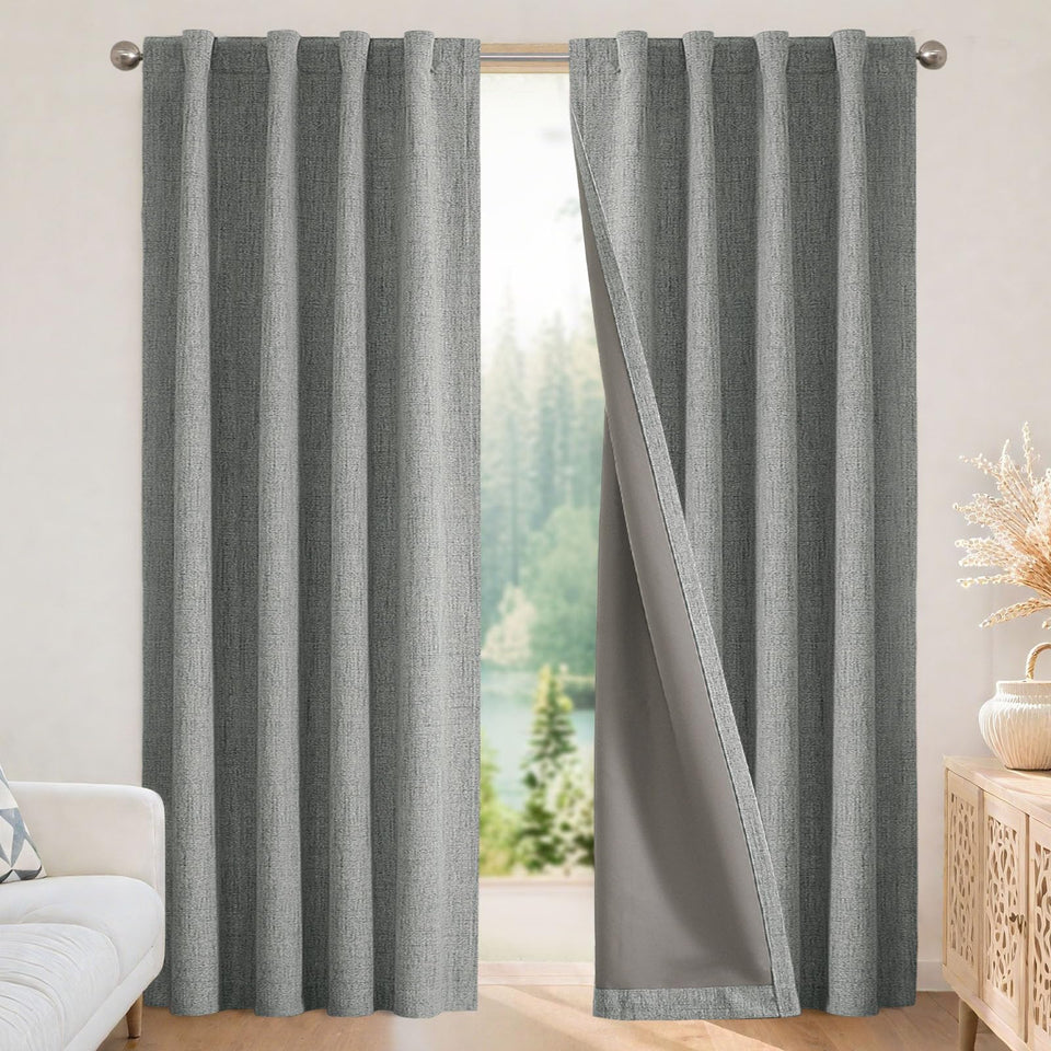 Joydeco bedroom blackout curtains 72inch with rod-pocket for complete darkness and privacy.