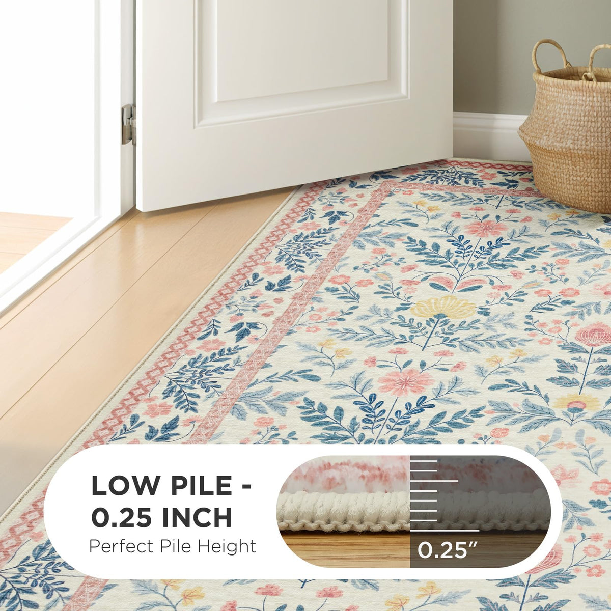 Joydeco 5x7 rug as a stylish bedroom decor centerpiece