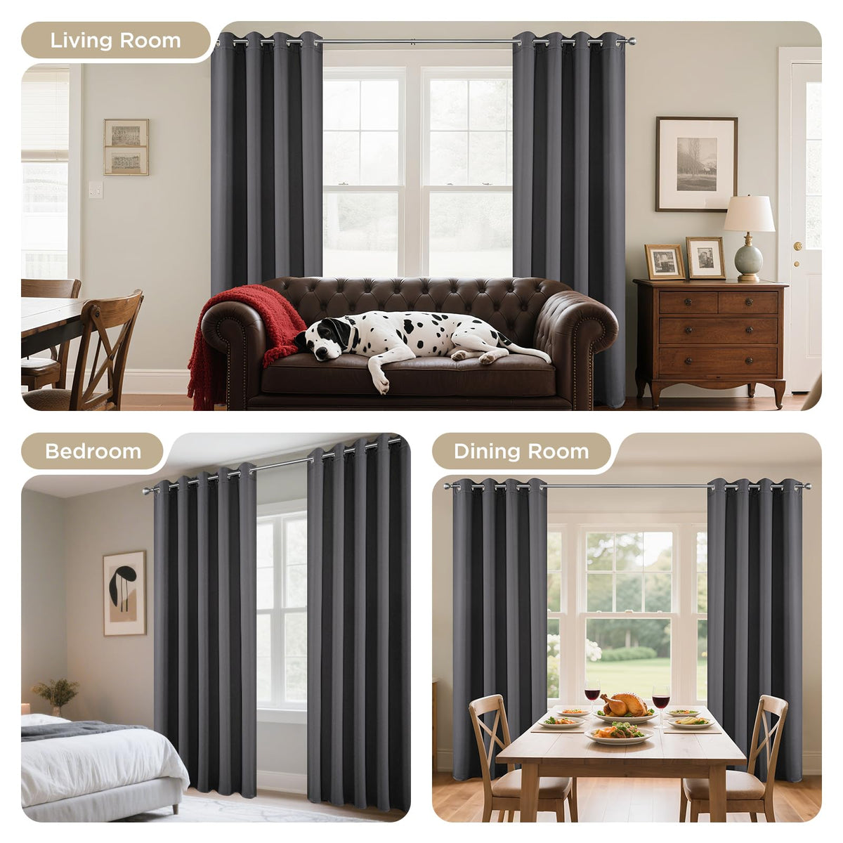 Joydeco blackout curtains color swatch highlights rich hues for decor