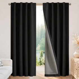 Joydeco blackout curtains bedroom 90inch front view blocks sunlight for deeper sleep and privacy.