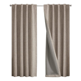 Joydeco blackout curtains with rod-pocket detail provide privacy and smooth folds.