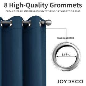 Joydeco grommets enable easy hanging and quick setup.