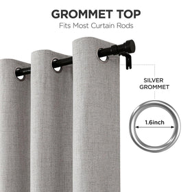 Joydeco blackout curtains display noise reduction through dense weave for a quieter room.