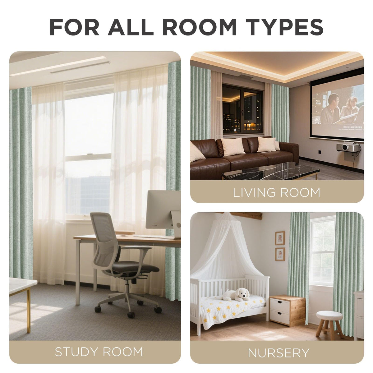Joydeco blackout curtains sage green soft drape improving room aesthetics