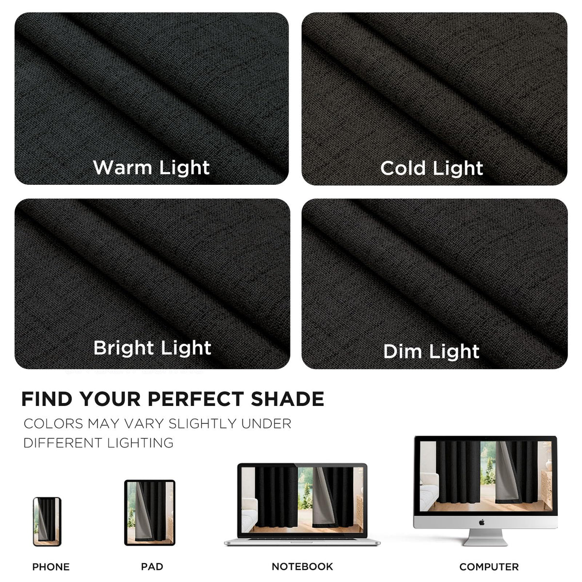 Joydeco blackout curtains block sun and UV rays protecting furniture.