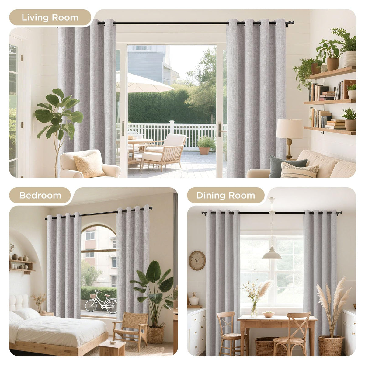 Joydeco blackout curtains thermal barrier lowers energy use and maintains comfort year-round.