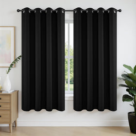 Joydeco blackout curtains with thermal insulation block heat for a cooler, comfortable room.