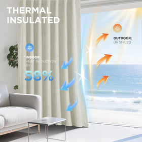 Joydeco blackout curtains thermal insulation close-up