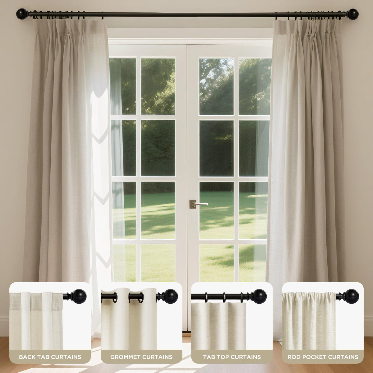 Joydeco 1-inch diameter rod blends with many rooms.