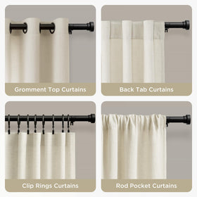 Joydeco curtain rod set includes brackets and screws for quick installation.