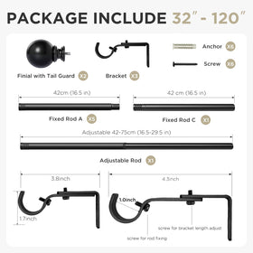 Joydeco compatible with grommet, back tab, rod pocket, and tab top curtains