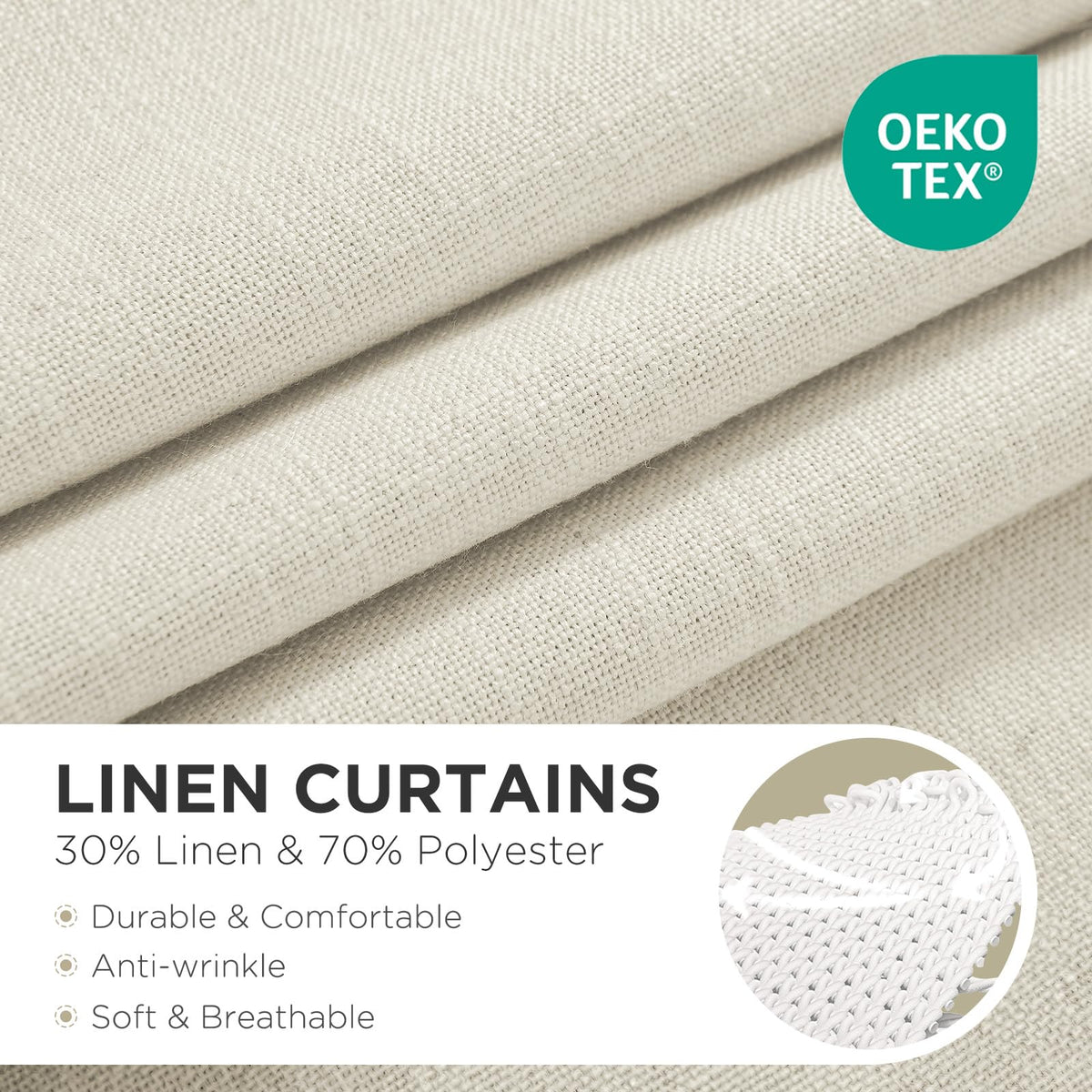 Joydeco 108-inch curtains provide floor-length elegance for living rooms.