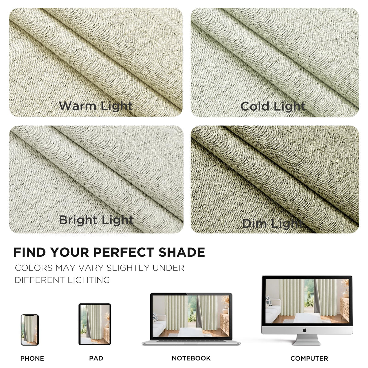 Joydeco machine-washable curtains for easy care.