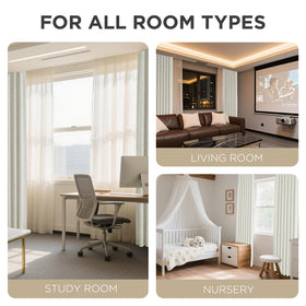 Joydeco light beige curtains enhancing room ambience