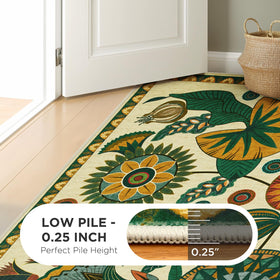 Joydeco beige-toned living room rug complements modern furniture and neutral palettes