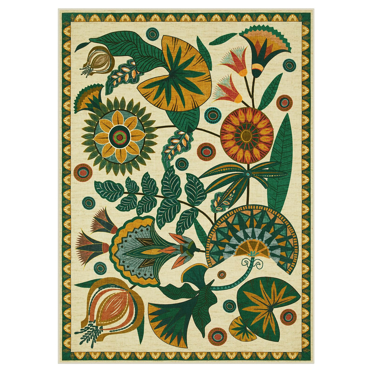 Joydeco floral pattern close-up highlighting intertwined stems and petals for modern decor