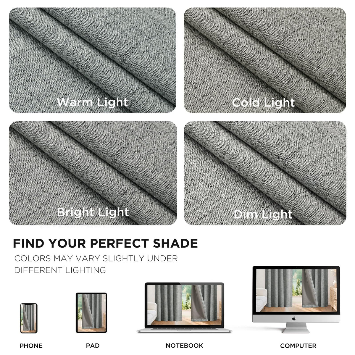 Joydeco 104-inch wide pair fits most standard windows for complete coverage.