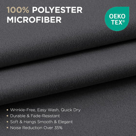 Joydeco Grey Curtains grommets detail enables easy hanging and neat finish
