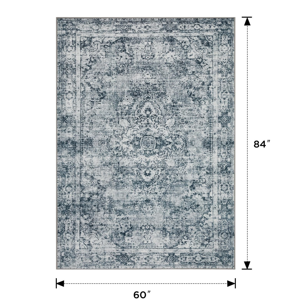 Joydeco light-grey chenille rug for bedroom, offering soft underfoot comfort.