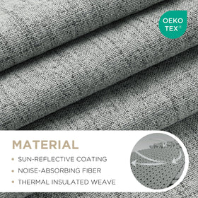 Joydeco light-grey textured curtains showcase a faux-linen look with soft drape.